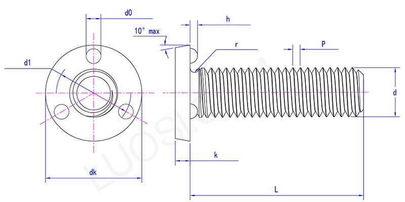 bottom projection weld screw parameter